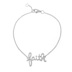 Armbänder Glattes Silber Armband Silber - 20 x 15 mm Faith