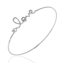 Armbänder Glattes Silber Armband Silber - Love