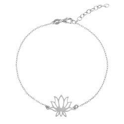 Armbänder Glattes Silber Armband Silber - Blumenmotiv Lotus 14 mm