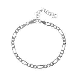 Bracelets Argent Lisse Bracelet Figaro - 20,5 mm