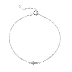 Bracelets Argent Lisse Bracelet Argent Croix - 18 mm