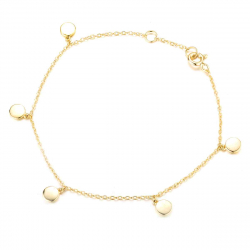 Pulsera Plata Lisa Pulsera Chapas - 16+4 cm - Bañado Oro y Plata Rodiada