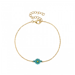 Pulsera Plata Lisa Pulsera Plata - Margarita 7mm - Enamel - 16+4cm - Bañado Oro