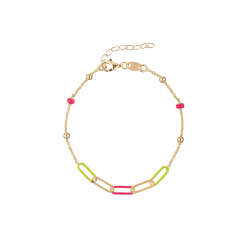  Bracelet Link 50mm - 17+3 cm - Enamel - Gold Plated