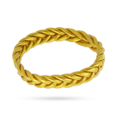 Pan de Oro Bracelet jonc bouddhiste torsadé - 68mm, 72mm et 78mm - Doré