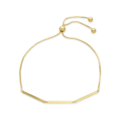 Armbänder Glattes Silber Silbernes Kettenarmband - Verstellbar - Vergoldet und Rhodium Silber