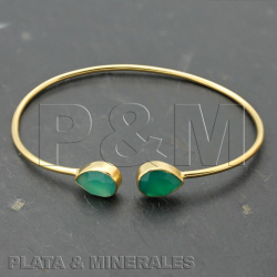 Pulsera Plata Mineral Pulsera Rígida Mineral