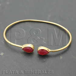 Pulsera Plata Mineral Pulsera Rígida Mineral