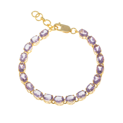Pulsera Plata Mineral Pulsera Mineral - 5*7 mm