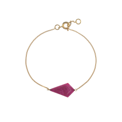 Silver Stone Bracelets Silver Bracelet - Mineral Rhombus 11*18,50 mm - 17+1,5cm - Gold Plated and Rhodium Silver