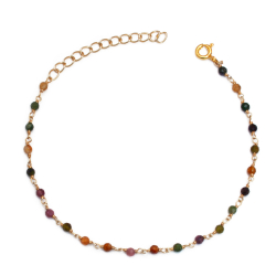 Pulsera Plata Mineral Pulsera Mineral - 2,5mm - 16+4cm - Bañado Oro y Plata