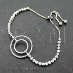Silver Zircon Bracelets Zirconia Bracelet Circles - 24mm