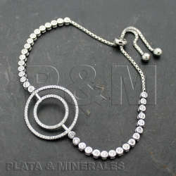 Bracelets Argent Zircone Bracelet Zircone - Cercles - 24 mm