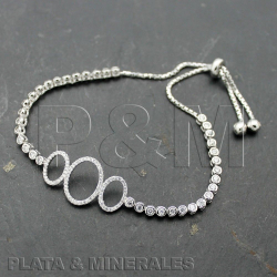 Silver Zircon Bracelets Zirconia Bracelet - 3 Circles