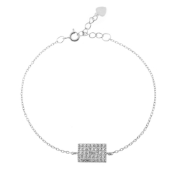 Armbänder Silber Zirkonia Armband Zirkonia - Plakette