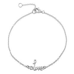 Silver Zircon Bracelets Zirconia Bracelet - Love