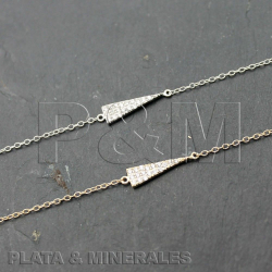 Silver Zircon Bracelets Zirconia Bracelet - 13mm Triangle