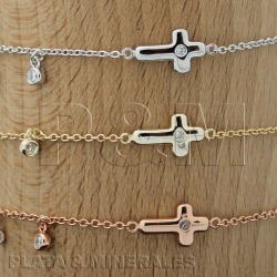 Silver Zircon Bracelets Zirconia Bracelet - Cross