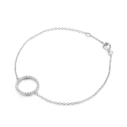 Silver Zircon Bracelets Silver Bracelet - Circle 15mm