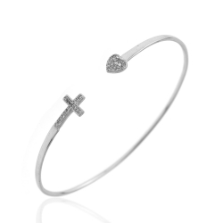 Bracelets Argent Zircone Bracelet Zircone - Croix