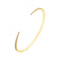 Silver Zircon Bracelets Bracelet Zirconia Bangle - 57 mm - Gold Plated and Rhodium Silver