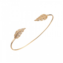 Silver Zircon Bracelets Zirconia Bracelet - Angel Wing 18*7mm - Gold Plated