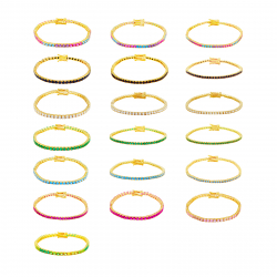 Pulsera Plata Circonita Pulsera Tenis - Circonita 2.0, 2.5 , 3.0 mm - 18 cm -  Bañada Oro y Plata Rodiada