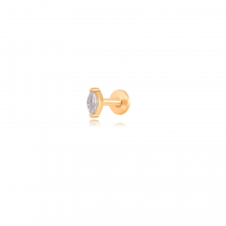 Steel Zircon Piercings Piercing Marquise  - 5*2 mm - Zirconia - Gold Plated and Rhodium Silver