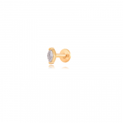 Steel Zircon Piercings Piercing Marquise  - 5*2 mm - Zirconia - Gold Color and Steel