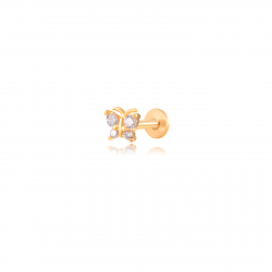 Steel Zircon Piercings Piercing Butterfly - 5mm - Zirconia - Gold Color and Steel