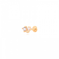 Steel Zircon Piercings Piercing Zircon  - 5,5*4,5 mm - Steel Gold Color