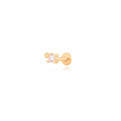 Steel Zircon Piercings Piercing Zircon  - 4,5*3 mm - Steel Gold Color