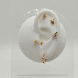 Piercings Edelstahl Zirkonia Piercing Edelstahl Zirkonia - 4,5 x 3 mm - Farbe Gold