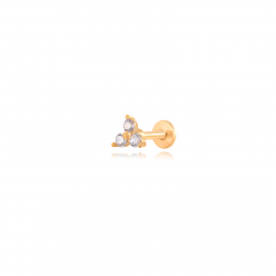 Piercings Acero Circonita Piercing Acero - Flor 5mm - 1 unidad - Bañado Oro y Acero