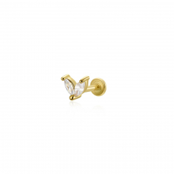 Steel Zircon Piercings Piercing Marquise  - 5*2 mm - Zirconia - Gold Color