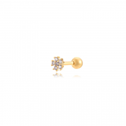 Steel Zircon Piercings Steel Piercing - Flower 5mm - Gold Color and Steel