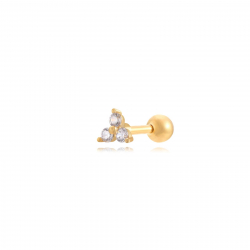 Novedades Piercing Acero - Flor 5mm - Bañado Oro y Acero