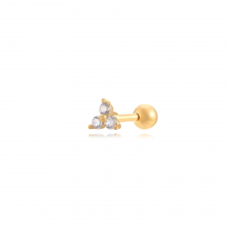 Piercings Acier Zircone Piercing Acier - Fleur 5 mm - Dorure Or et Acier