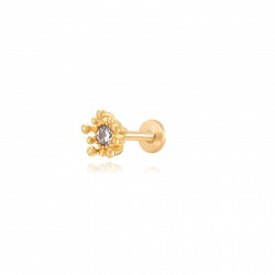 Steel Zircon Piercings Steel Piercing - Zirconia - 5 mm - 1 Unit - Gold Color and Steel