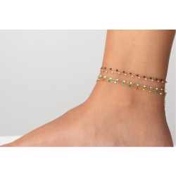 Steel Anklets Steel Anklet - Enamel - 20+5cm - Gold Plated