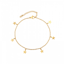 Steel Anklets Steel Anklet - Stars - 20+5cm - Gold Plated