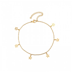 Steel Anklets Star - Steel Anklet -  20+5cm - Gold Plated