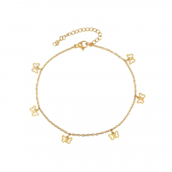 Steel Anklets Steel Anklet - Butterfly - 20+5cm - Gold Plated