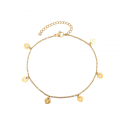 Steel Anklets Steel Anklet - Heart Lock - 20+5cm - Gold Plated