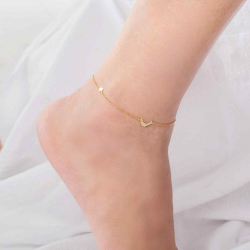 Silver Anklets Moon Star Anklet - 24+2 cm - Gold Plated and Rhodium Silver_x000D_