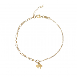 Silver Anklets Crab Anklet - 21+3cm - Gold Plated and Rhodium Silver