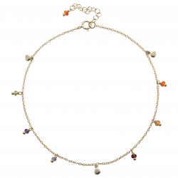 Stone Silver Anklets Mineral Anklet Multi - 27 cm