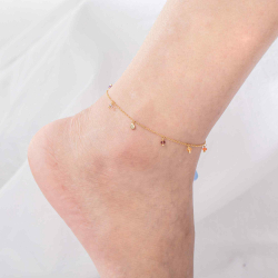 Stone Silver Anklets Mineral Anklet Multi - 27 cm