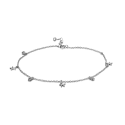 Zirconia Silver Anklets Zircon Anklet  - 5mm Stars