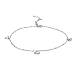 Zirconia Silver Anklets Zircon Anklet  - 7mm Elephants